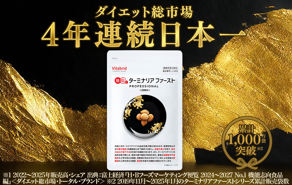 ターミナリアファースト:ダイエット総市場で4年連続日本一